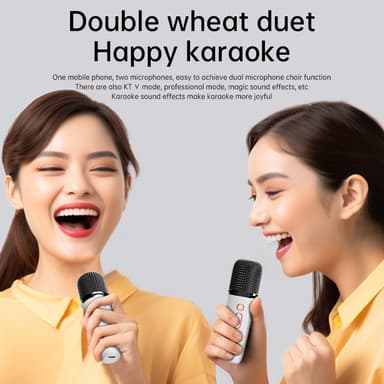 Y5-Dubbelmikrofon Karaoke-maskin med Bluetooth-högtalare
