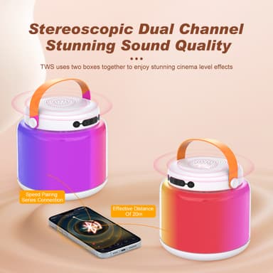 Y8 Karaoke-maskin med dubbla mikrofoner och Bluetooth-högtalare