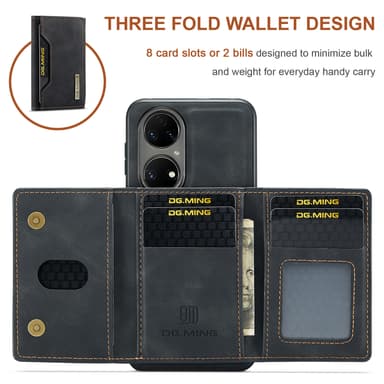 Huawei Tri-Fold plånboksfodral Svart Huawei P50 Pro