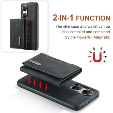 Huawei Tri-Fold plånboksfodral Svart Huawei P50 Pro