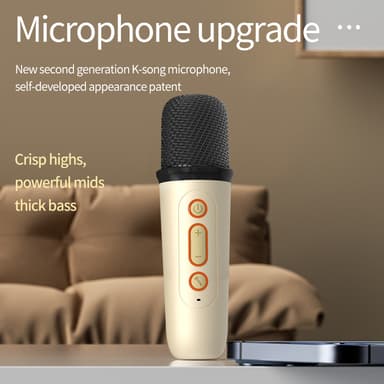 Hemkaraoke Bluetooth-högtalarmikrofon Y1 - Enkelmikrofon Vit