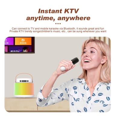 Y8 Trådlös Karaoke Mikrofon med Inbyggd Högtalare