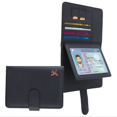 RFID-blockerande passhållare Reseplånbok, tunn passfodral med 4 kortpl