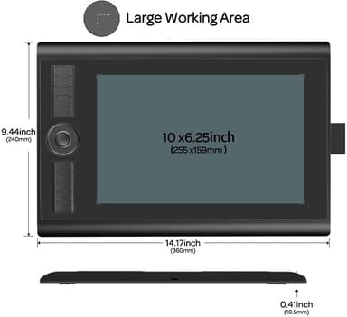 GAOMON M10K Version Pen Tablet - 25,4 x 16,9 cm grafisk tablett med 8192 tryckkänslighetsnivåer