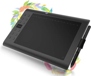 Professionell grafisk ritplatta med 12+16 programmeringsknappar. Kompatibel med Windows Mac Android och den är batterifri