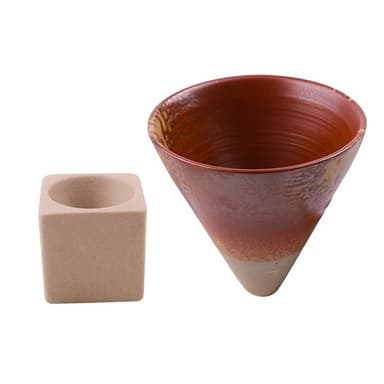 Konformad mugg med ställ - Gul