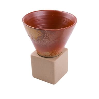 Konformad mugg med ställ - Gul