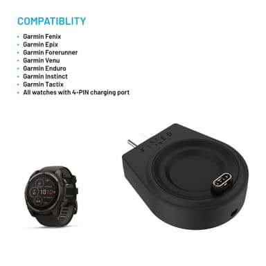 Fixed Garmin Watch trådlös USB-C-laddare