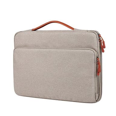 Vattentålig laptopväska i polyester, upp till 15,4"" – beige