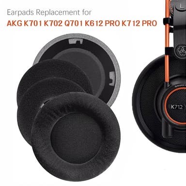 Ersättande Öronkuddar för AKG K701 K702 Q701 K612 PRO K712 PRO Svart