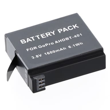 Batteri för GoPro Hero 4 Kamera 3.8.0V 1600mAh AHDBT-401 Ersättningsbatteri