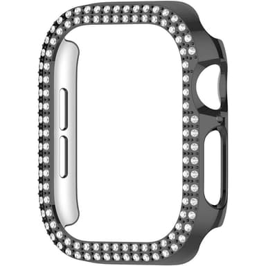 För A Watch Series 10 42mm Fodral Skal Ram Bling Rhinestone Decor - Svart