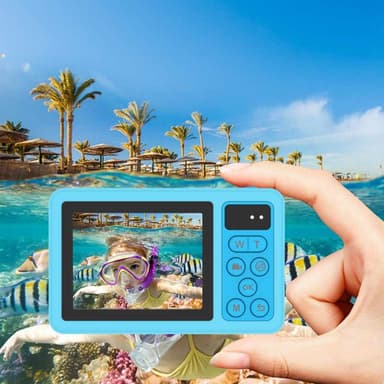 Digitalkamera Dubbla skärmar Vattentät Kamera + 32 GB kort + kortläsare - Rosa