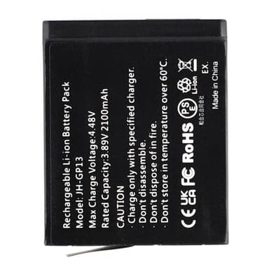 Batteri för GoPro Hero 13 3.89V 2100mAh JH-GP13 Ersättningsbatteri