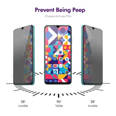 För Samsung Galaxy A26 5G 2-pack Sekretesskydd 28-graders Anti-spion Härdat Glas