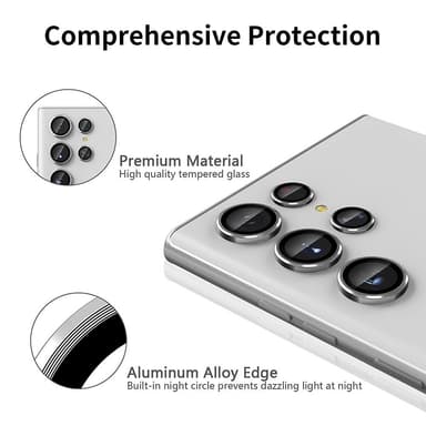 ENKAY För Samsung Galaxy S25 Ultra Kameralinsskydd Metallring Linsfilm