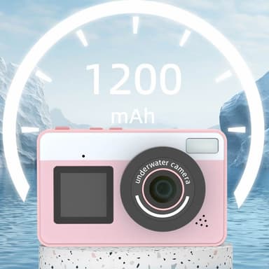 Digitalkamera Dubbla skärmar Vattentät Kamera + 32 GB kort + kortläsare - Rosa