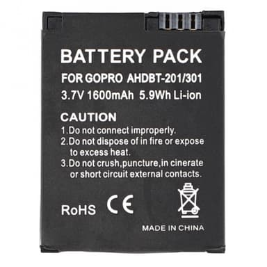 Batteri för GoPro Hero 3 Kamera 3.7V 1600mAh AHDBT-201 / 301 Ersättningsbatteri
