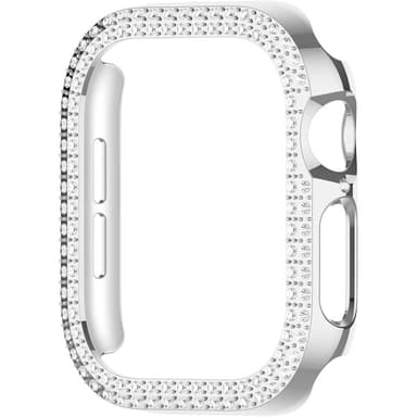 För A Watch Series 10 42mm Fodral Skal Ram Bling Rhinestone Decor - Silver