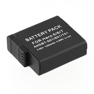 Batteri för GoPro Hero 7 6 5 3.85V 1250mAh AHDBT-501 601 701 Ersättningsbatteri