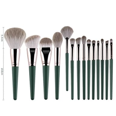 14 st Makeup Brush Set Foundation Powder Concealer Borstar Borsthållare
