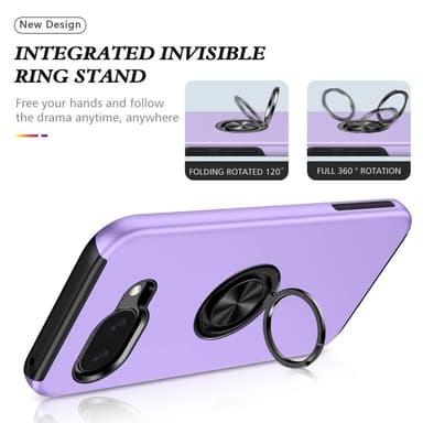 Till Pixel 9A Hybrid skal med Finger Ring - Lila
