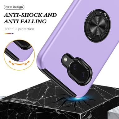 Till Pixel 9A Hybrid skal med Finger Ring - Lila