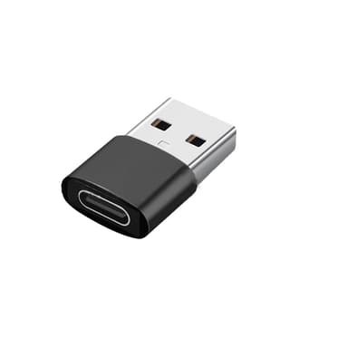 2-pack USB-C till USB-adapter för dataöverföring och laddning Svart