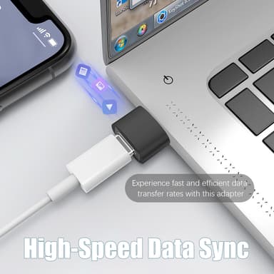 2-pack USB-C till USB-adapter för dataöverföring och laddning Svart