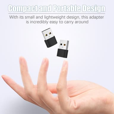2-pack USB-C till USB-adapter för dataöverföring och laddning Svart