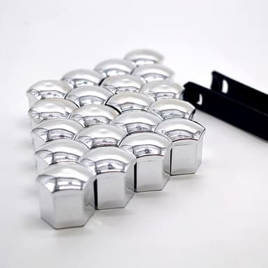 Hjulmutterkåpa / Hjulbultskåpa 20-pack med monteringsverktyg Silver 17