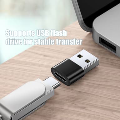 2-pack USB-C till USB-adapter för dataöverföring och laddning Svart