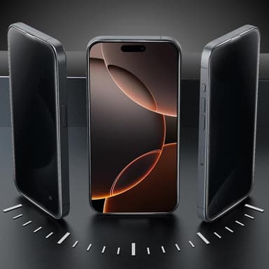 BOOM iPhone 16 Pro Privacy Härdat Glas Skärmskydd 2st