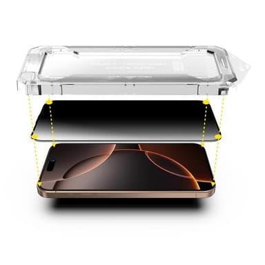 BOOM iPhone 16 Pro Privacy Härdat Glas Skärmskydd 2st