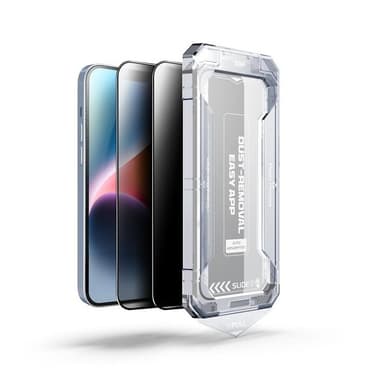 LIVSTIDSGARANTI - BOOM iPhone 16e Privacy Härdat Glas Skärmskydd 2st