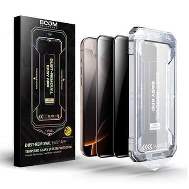 BOOM iPhone 16 Pro Max  Privacy Härdat Glas Skärmskydd 2st