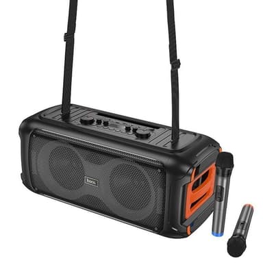 Hoco Trådlös Högtalare Med 2xTrådlösa Mikrofoner LED 60W (Karaoke Set) HA9