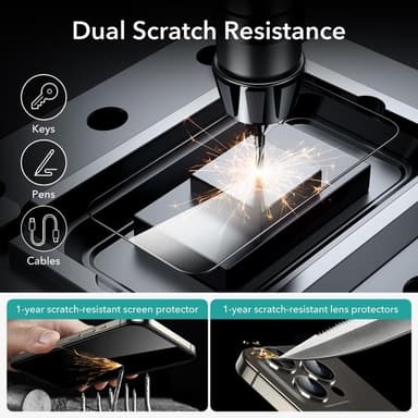 [2-Pack] ESR iPhone 15 Pro Härdat Glas Skärmskydd