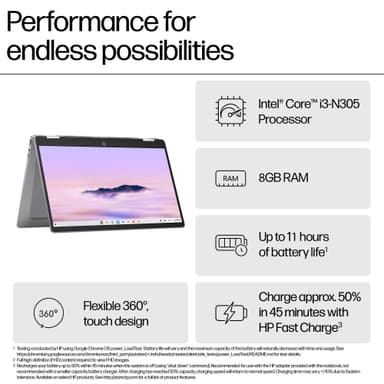 HP Chromebook x360 14 i3-N305/8/128/IPS 14” bärbar dator