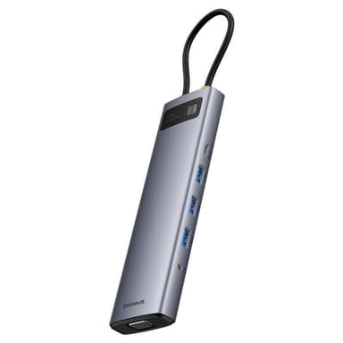 Baseus 11in1 HUB USB-C Till USB-C / 3x USB-A 3.0 - Grå