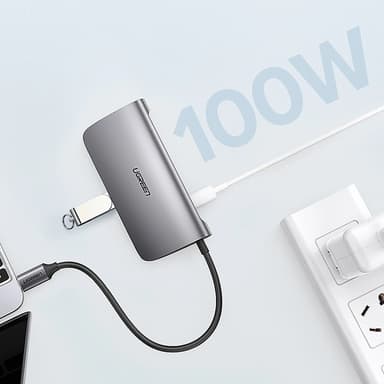 Ugreen 9in1 HUB USB-C Till USB-C, HDMI, VGA, RJ45, SD/TF Kortläsare, 3xUSB-A 3.0