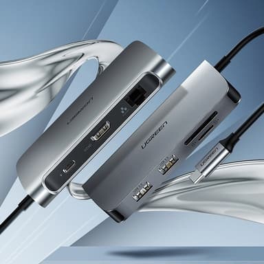 Ugreen 9in1 HUB USB-C Till USB-C, HDMI, VGA, RJ45, SD/TF Kortläsare, 3xUSB-A 3.0