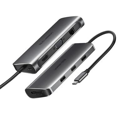 Ugreen 9in1 HUB USB-C Till USB-C, HDMI, VGA, RJ45, SD/TF Kortläsare, 3xUSB-A 3.0