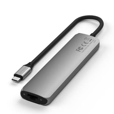 Satechi 7-i-1 HUBB USB-C Slim Multiport Adapter med Ethernet - Rymdgrå