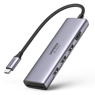 Ugreen 6in1 Multifunktionell USB-C HUB Till HDMI - Grå