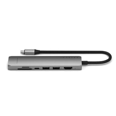 Satechi 7-i-1 HUBB USB-C Slim Multiport Adapter med Ethernet - Rymdgrå