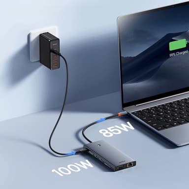 Baseus 13in1 HUB USB-C Till VGA, HDMI, RJ45, SD,TF, Aux, USB-C, USB-A