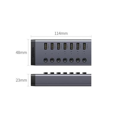 Ugreen Multifunctional HUB 7in1 USB Typ-C PD DC 12V - Grå