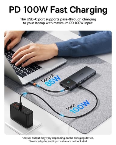 Baseus USB HUB 11in1 Metal Gleam Series II USB-A/USB-C - Svart