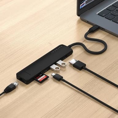Satechi 7-i-1 HUBB USB-C Slim Multiport Adapter med Ethernet - Svart
